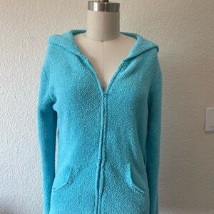 Victoria's Secret Plush Hooded Zip Jacket in Aqua